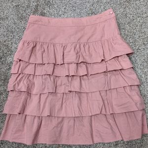 Dusty Pink DownEast Basics Cotton Ruffle Skirt - Medium